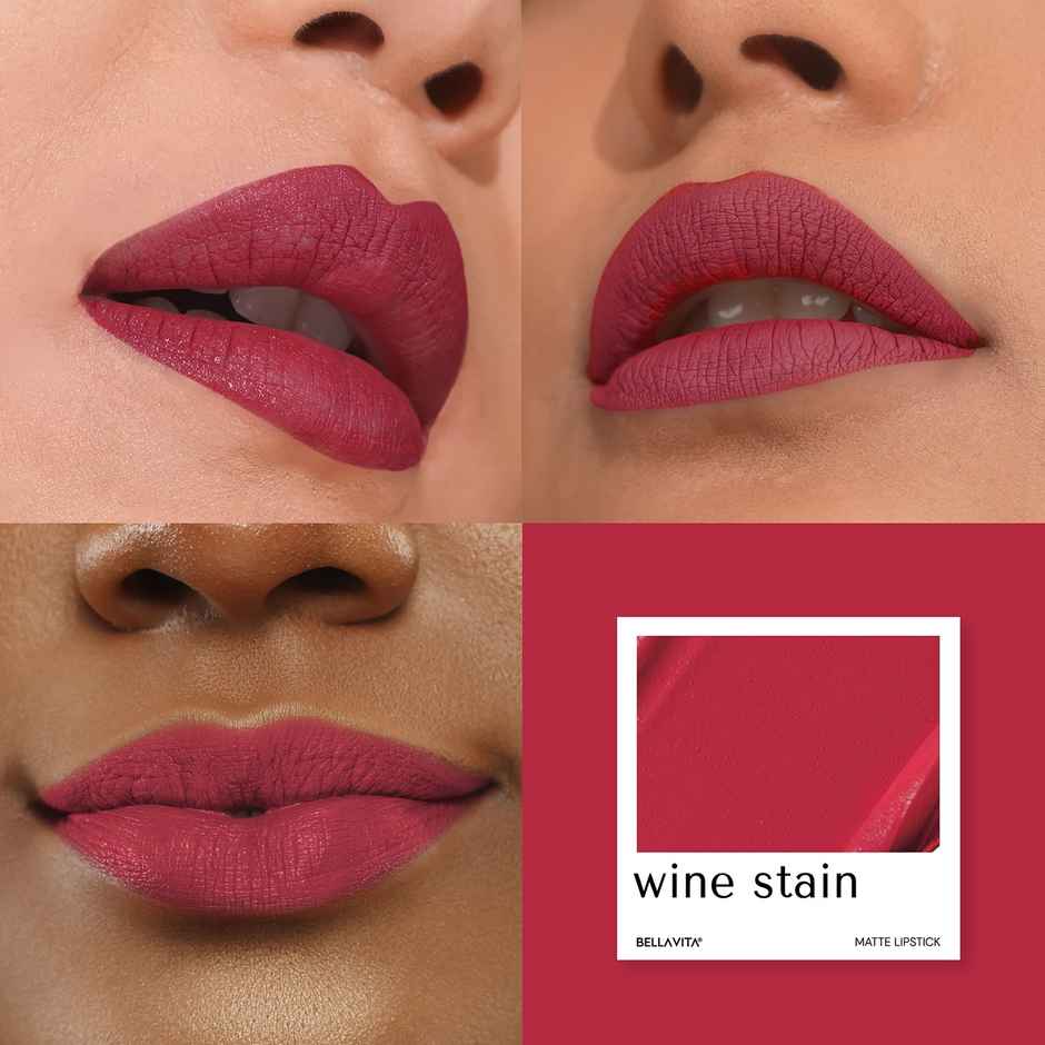 Bella Vita Kiss|Proof Liquid Lipstick Intense Moisturisation | Wine Stain