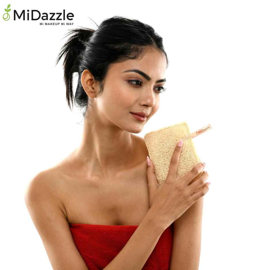 Midazzle 100% Natural Body Scrubber Organic Loofah for Bathing - Square |MIOL6105