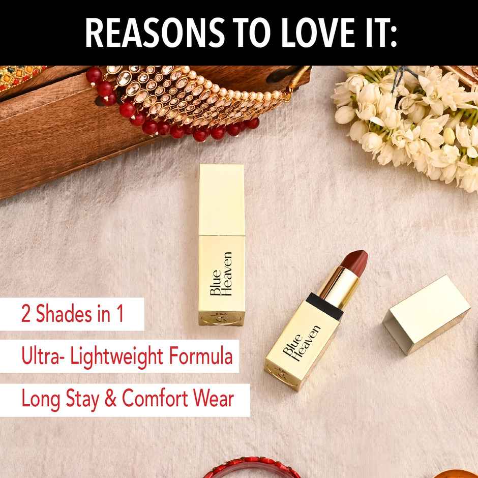 Blue Heaven 2 In 1 Festive Lipstick Dual Shade Ultra Lightweight Soft Matte Finish - C1