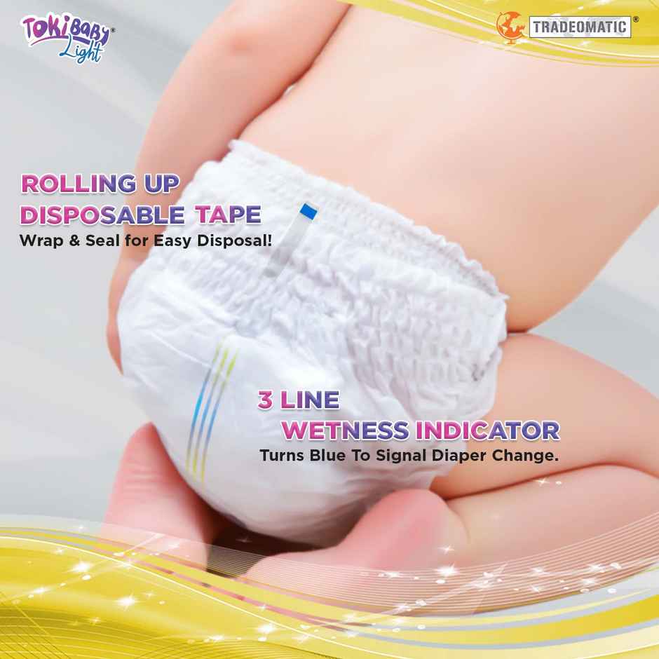 TokiBaby Light Ultra Thin Pull Up Baby Diaper Pants | Size XXL | 24 Months Above | Pack Of 36