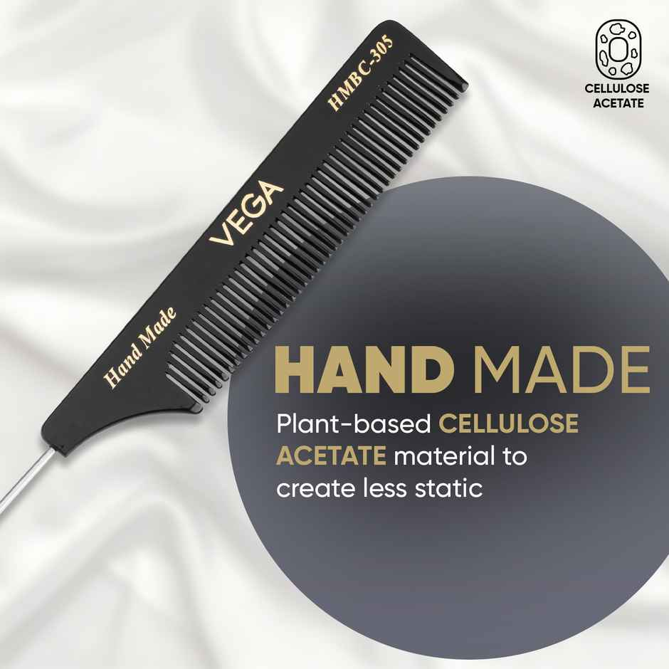 VEGA Tail Hair Comb with Steel Pin for Women | HMBC-305
