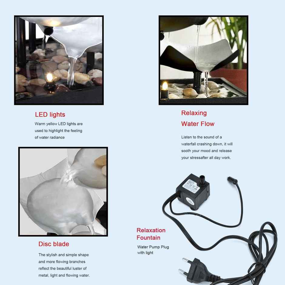 TIED RIBBONS Decorative Table Water Fountain | Black