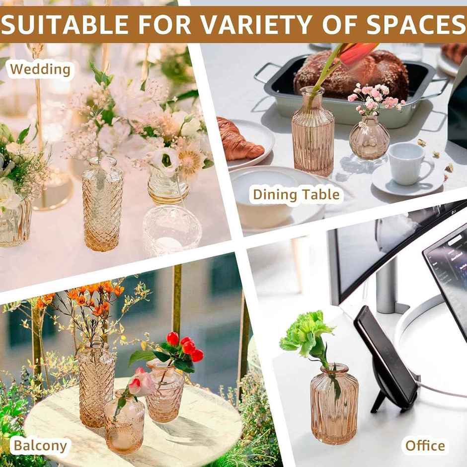 TIED RIBBONS Glass Vase Set | Brown