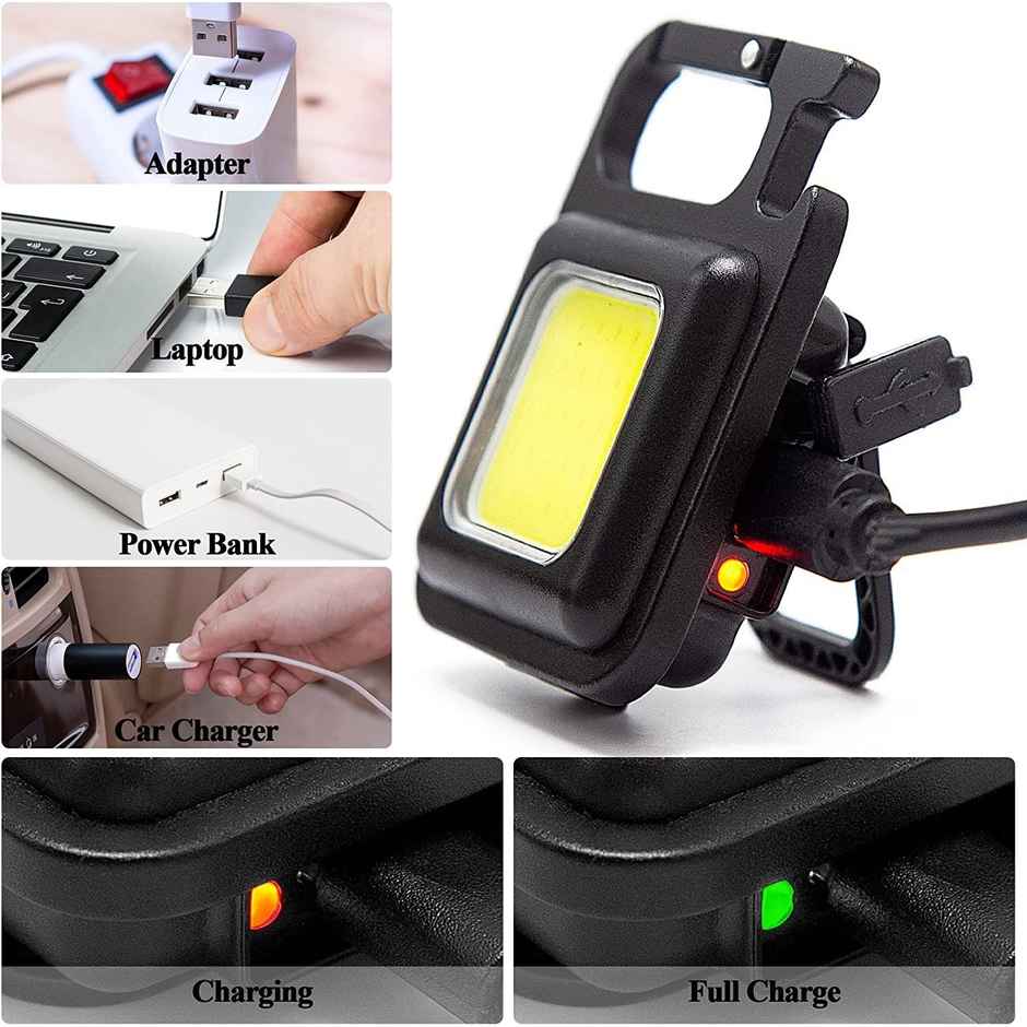 DesiDiya 800 Lumen Rechargeable Cob Keychain Work Light With 3 Lighting Modes