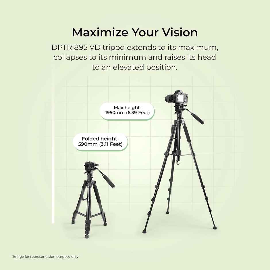 Digitek Dptr 895Vd 195 Cm Tripod Cum Monopod With Aluminum Alloy & Multipurpose Head, 3-Way Head