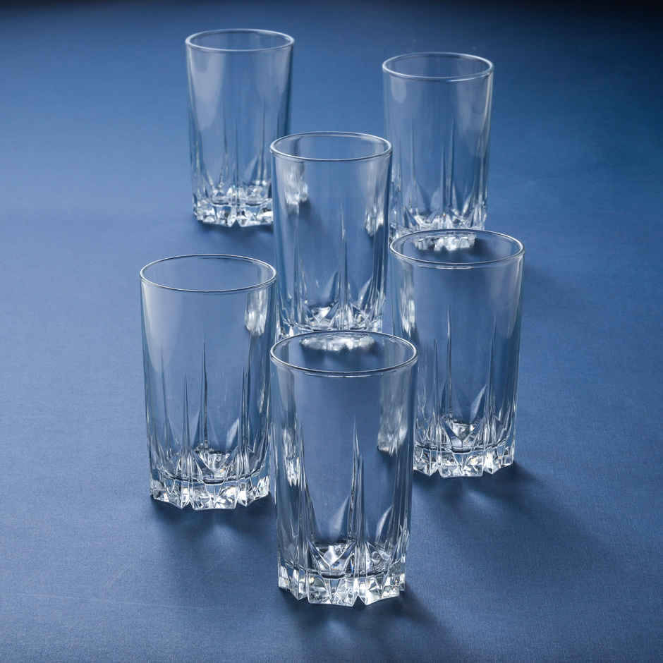 Cello Estonia Tumbler Glass Set | Glass Tumblers for Water, Juice & Beverages | Clear - 310 ml