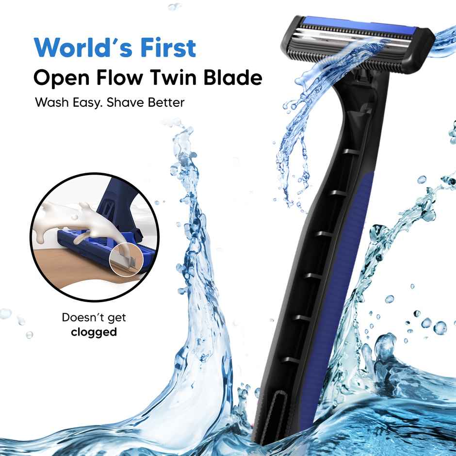 LetsShave Pro 2 Plus Disposable Razor for Men | Twin Blade Shaving Razor with Lubra Strip