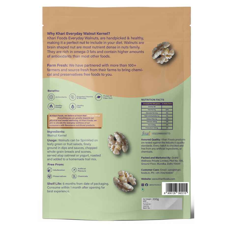 Khari Foods Premium Chile Walnut Kernels / Akhrot Giri Dry Fruits