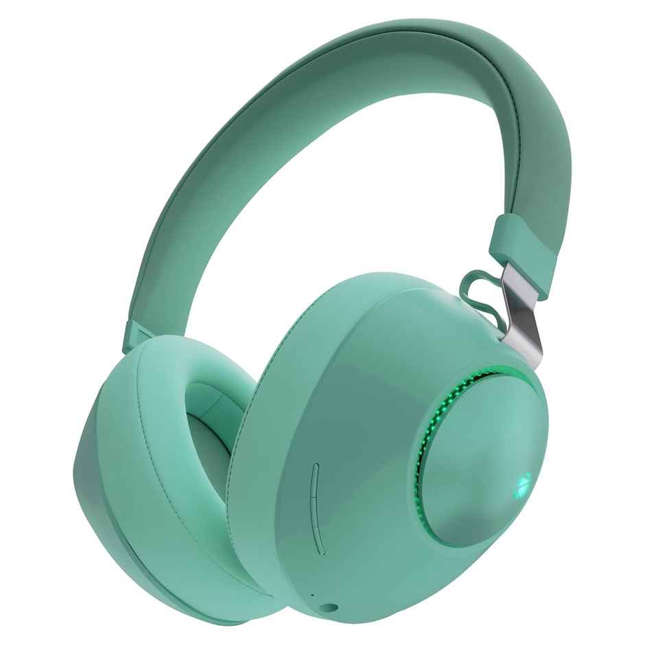 Zebronics Duke BT Headphone, 60h, Dual Pairing, Gaming Mode, ENC, LED, Deep Bass, Voice Asst (Green)