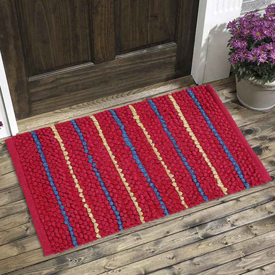 Status Cotton Stripe Mat 38 x 58 Cm | Red