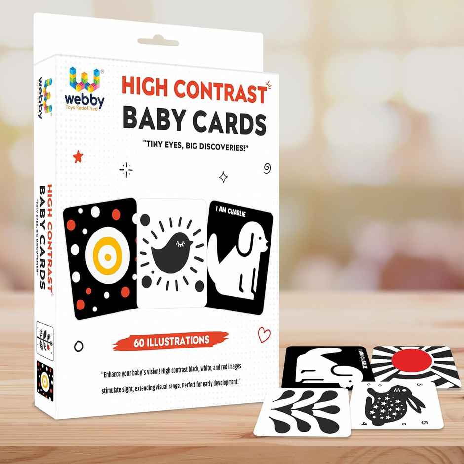 Webby High Contrast Baby Flashcards Brain Development Toys�for New Born, Infants and Babies
