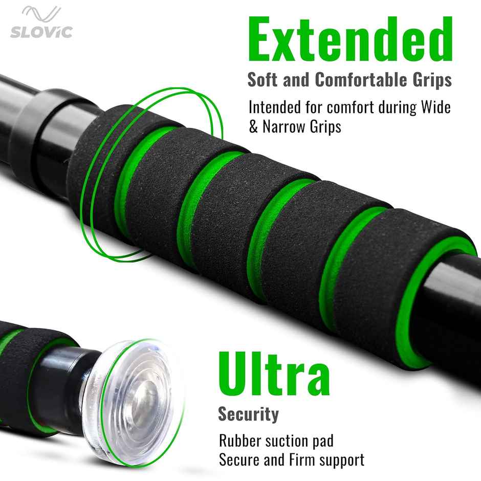 Slovic Pull Up Bar for Door Frame - Home Workout Equipment for Upper Body - Black