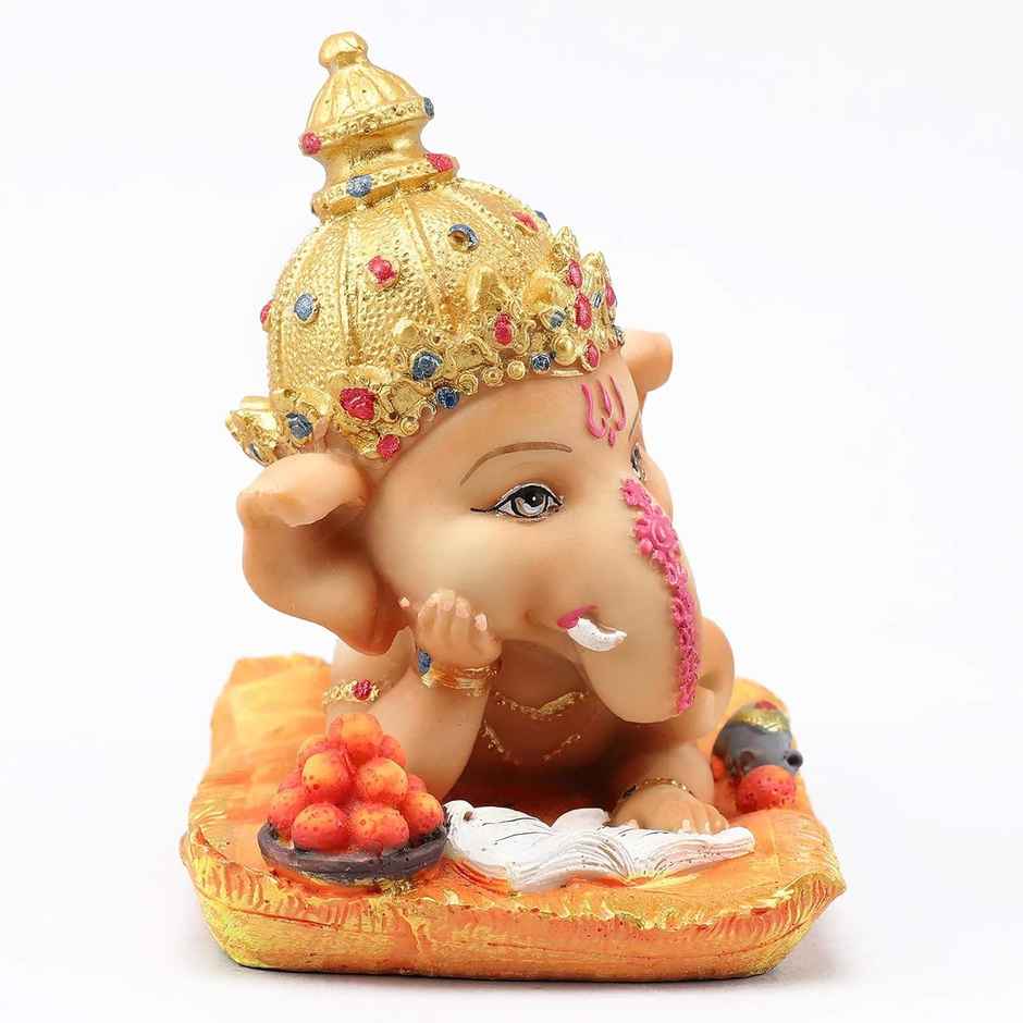 Tied Ribbons Ganesh Idol Statue Showpiece | 16 cm
