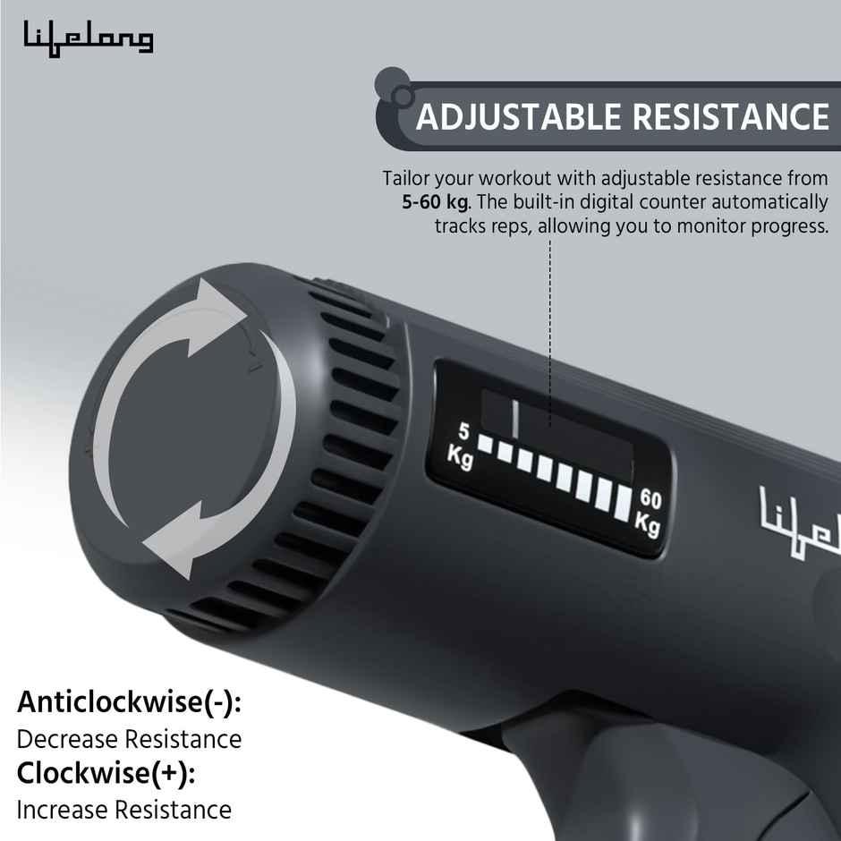 Lifelong Hand Gripper With Counter|Adjustable Resistance 5-60Kg|Physiotherapy Equipment (Llfahgc04)