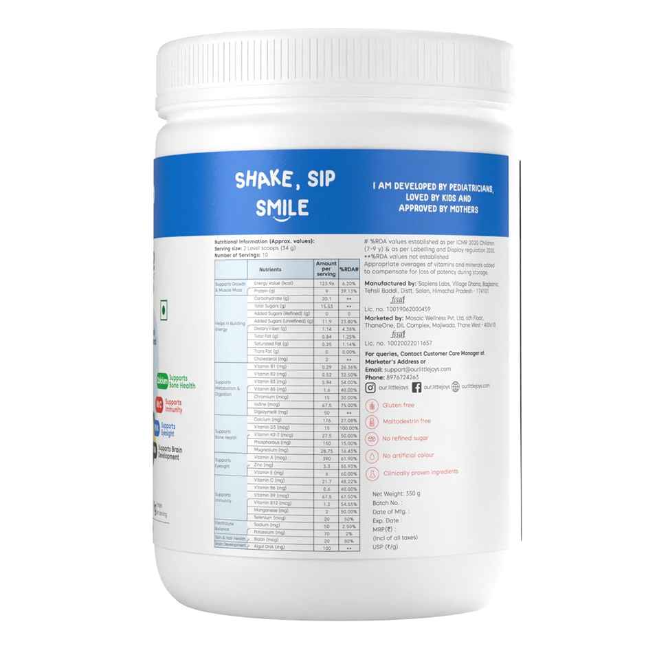 Little Joys Chocolate Drink Mix with Ragi and Bajra | For 7 - 12 years Kids