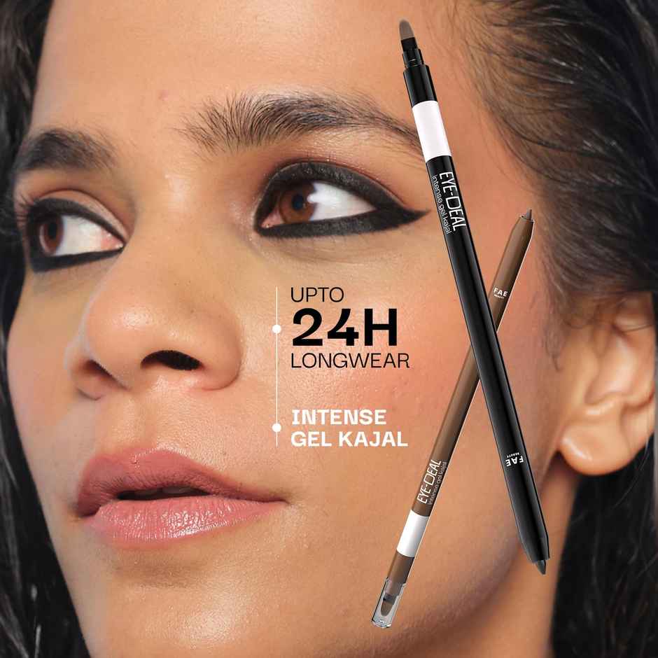 FAE Beauty Eye-Deal Kajal | 24 Hr Waterproof | Smudge-Proof with in-built Sharpener | Brown Sugar