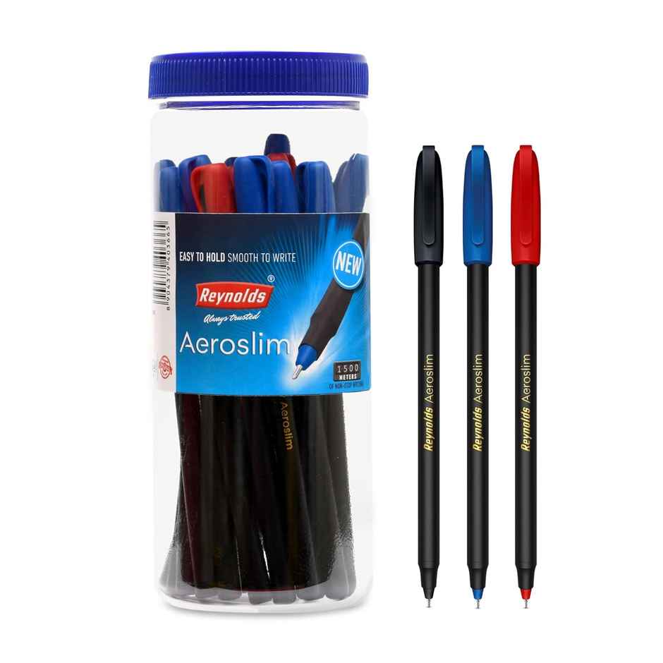 Reynolds Aeroslim Ball Pen Set (25 Pens - 15 Blue Pens; 5 Black Pens; 5 Red Pens)