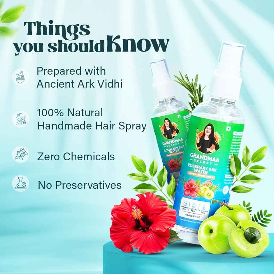 Nidhi'S Grandmaa Secret Rosemary Water Ark - Hair Thickening Mist Spray - Pure Distillate