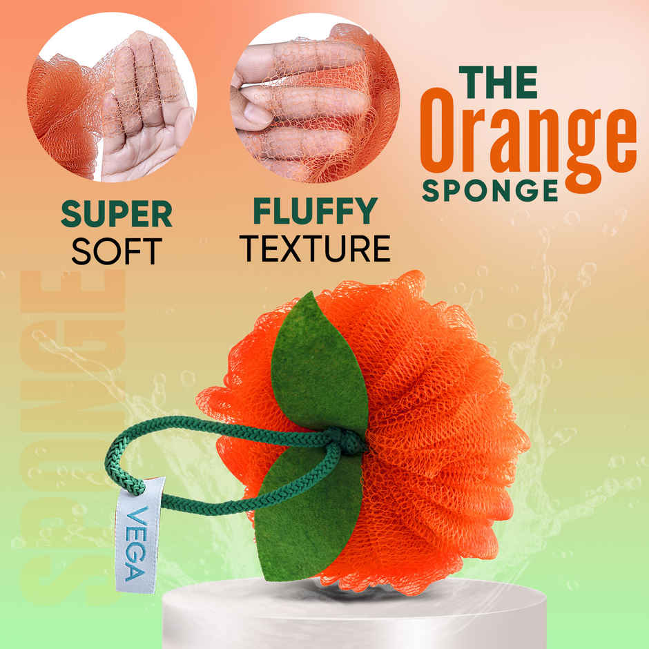 VEGA Orange Sponge, Bath Shower Loofah for Women and Men, (BA-3/10)
