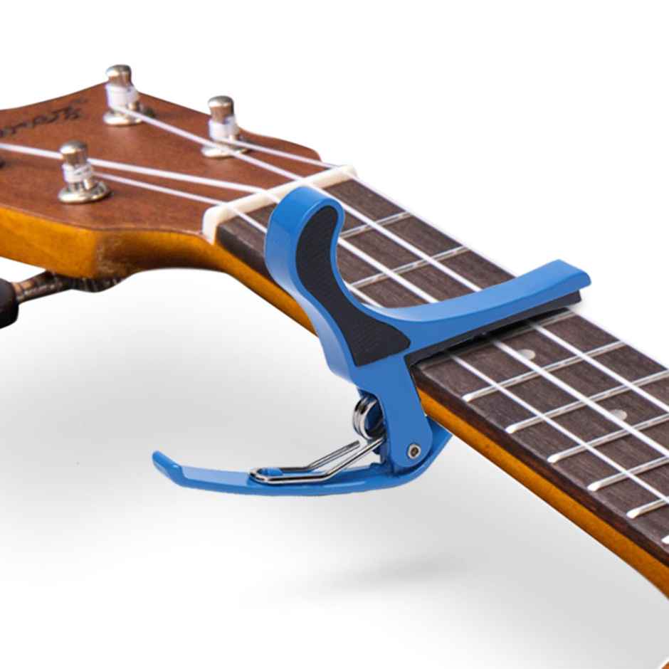Juarez JRZ250 One-Handed Trigger Guitar Capo for Ukulele & Guitars - Quick Change, Blue