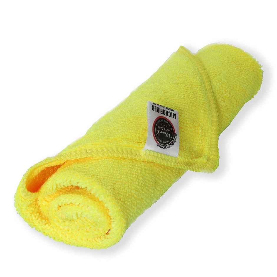 Wavex Microfiber Cleaning Cloths for Car and Kitchen | 350 GSM | Yellow