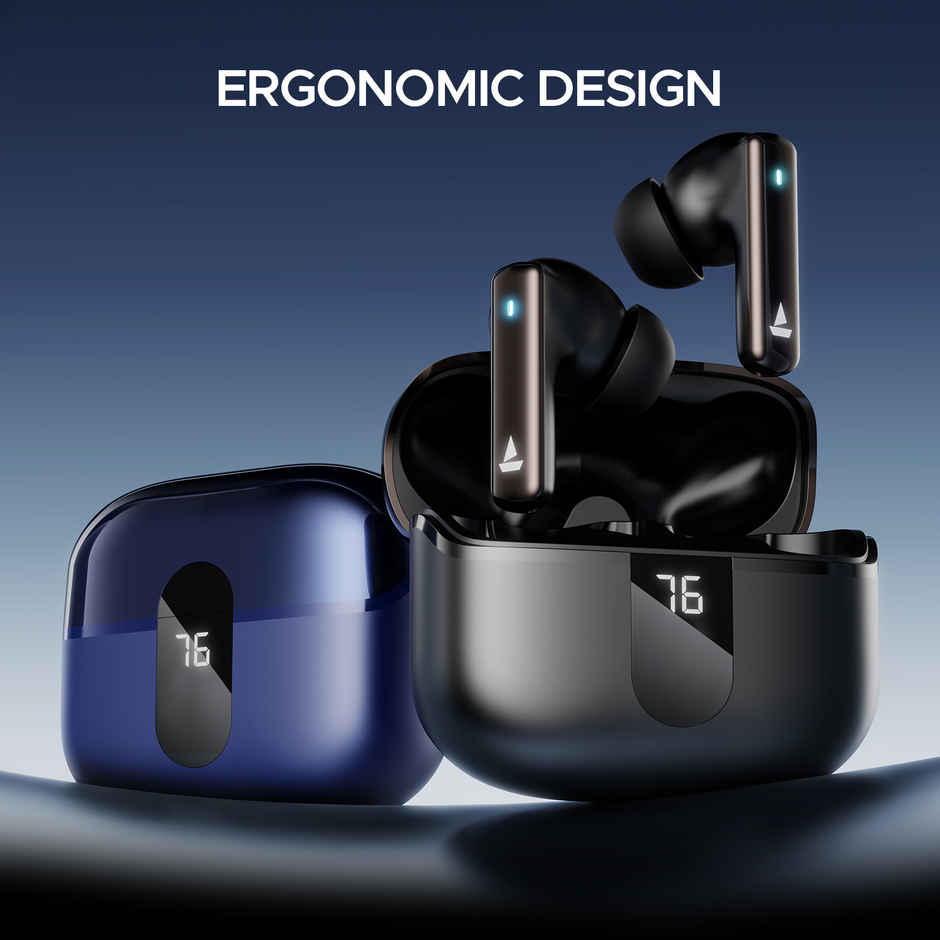 boAt Airdopes 121 Pro Plus TWS Earbuds with mic, 100HRS Battery, 4Mics ENx, 50ms Low Latency, Fast Charge, LED Display, IPX5, v5.3 Bluetooth in Ear Earbuds - Blue