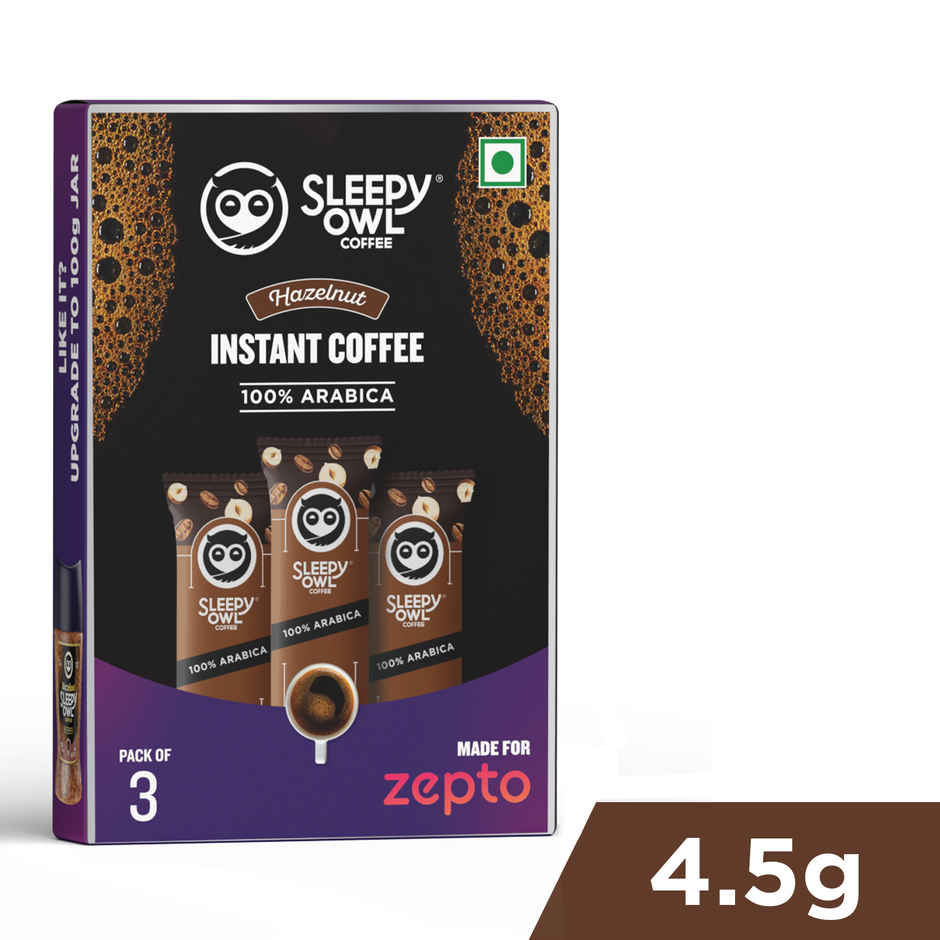 Sleepy Owl Hazelnut Arabica Instant Coffee Sachets