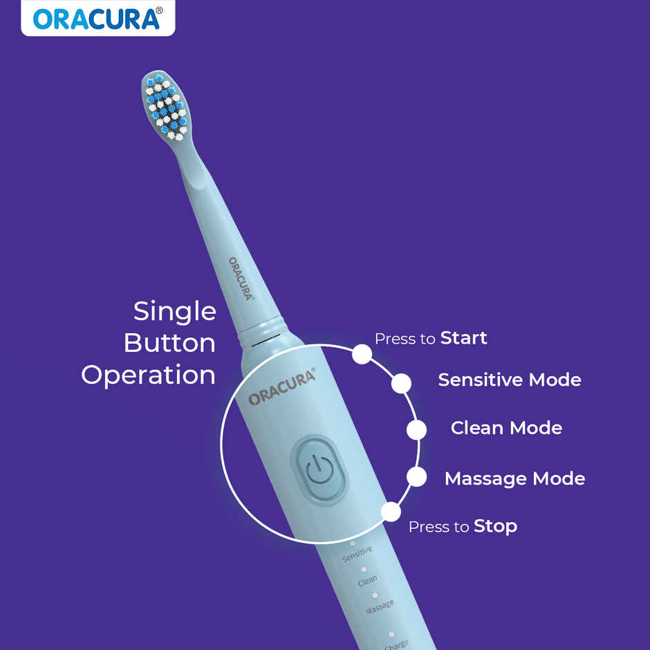Oracura Sb200 Sonic Lite Rechargeable Electric Toothbrush Blue