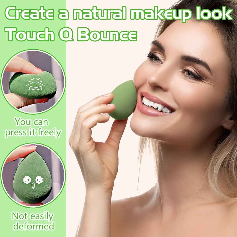 Bronson Professional Makeup Sponge Set with Case | Soft Sponge for Liquid Foundation, Cream, Powder