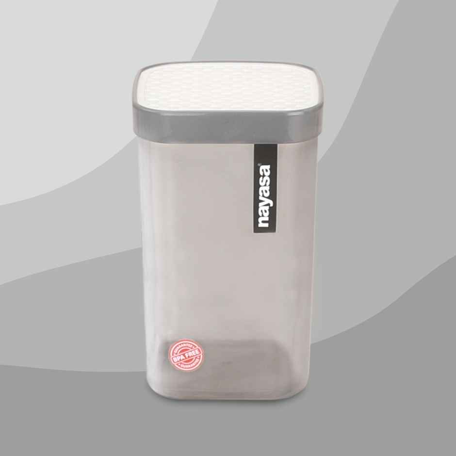 Nayasa Fusion BPA Free Food Grade Airtight Kitchen Stackable Container | Grey - 1.5 L