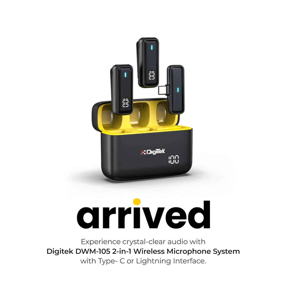 Digitek Dwm 105 2 In 1 Wireless Microphone System With Anc Mode