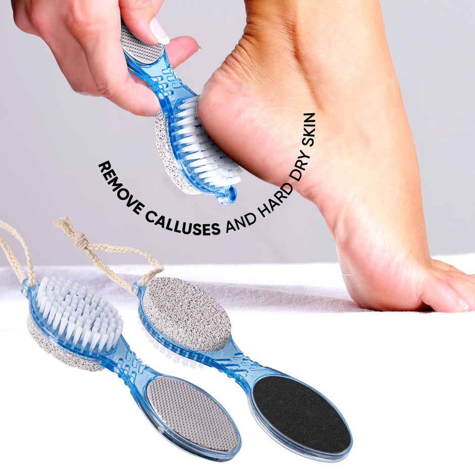 VEGA 4 in 1 Foot Pedicure Brush, Pumice Stone, Scrubber & File for Soft Care | PD-02