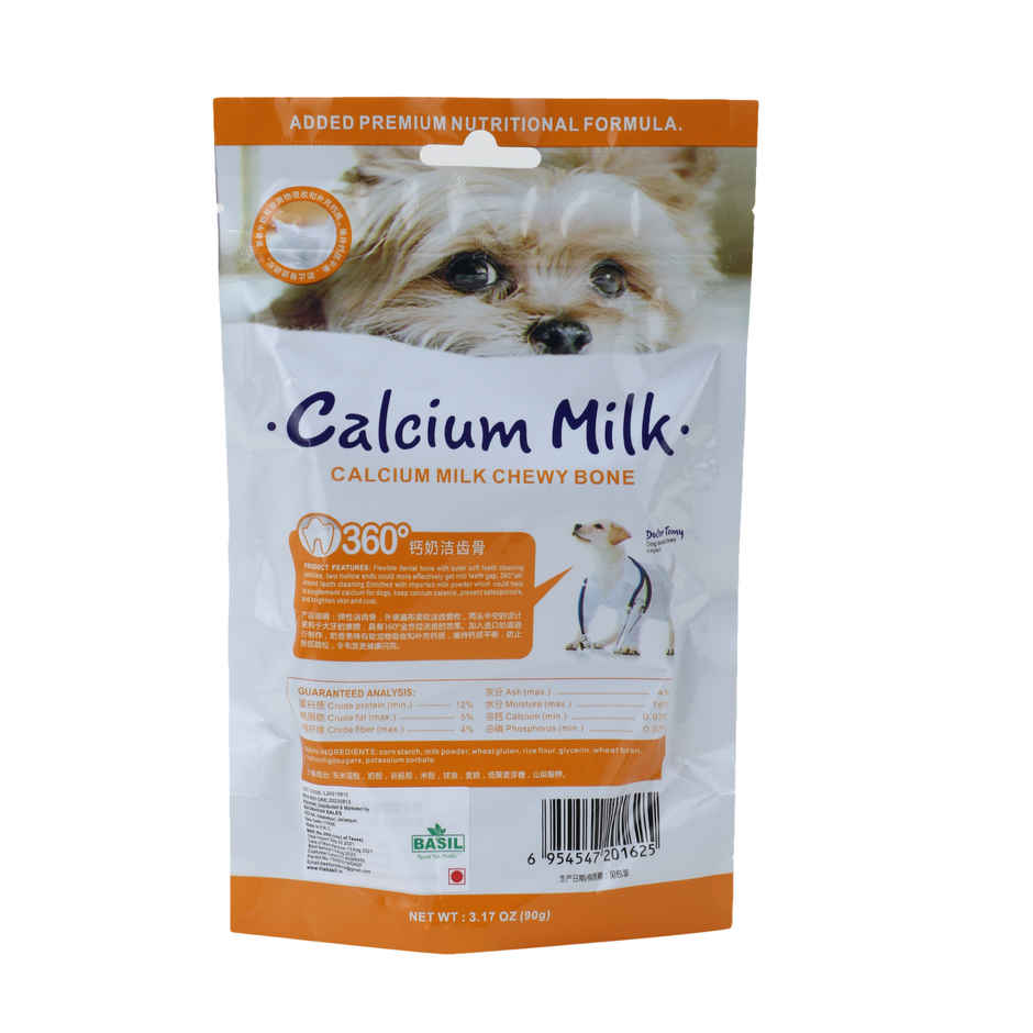 Basil Calcium Milk 360 degree Dental Chew Treat for Dogs & Puppies