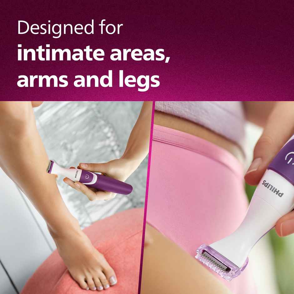 Philips Women Bikini Trimmer|2in1 Trim or Shave|Skin Safe with Rounded Tips,No Irritation|BRT383/15