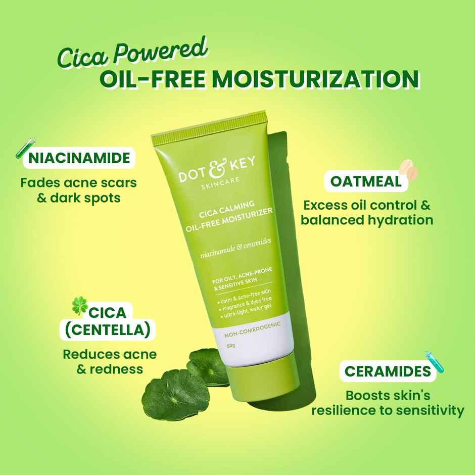 Dot & Key CICA + Niacinamide Oil-Free Moisturizer for Dark Spot, Oily, Sensitive & Acne Prone Skin