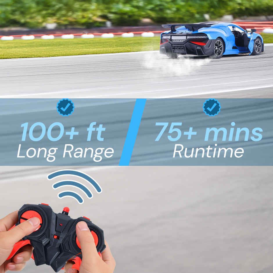 Frendo RC Door Opening Car | 1200mAh | 100+ft Range | Drift | Bug Blue