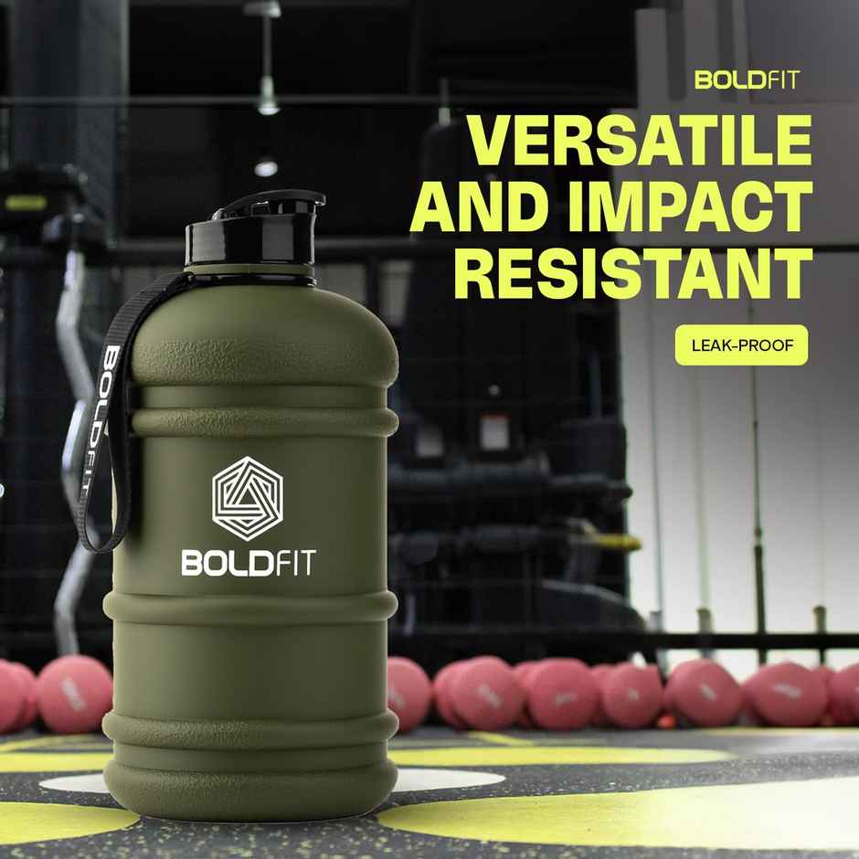 Boldfit 2 Litre Water Bottle For Gym Gallon Water Bottle 2+ | Army Green New