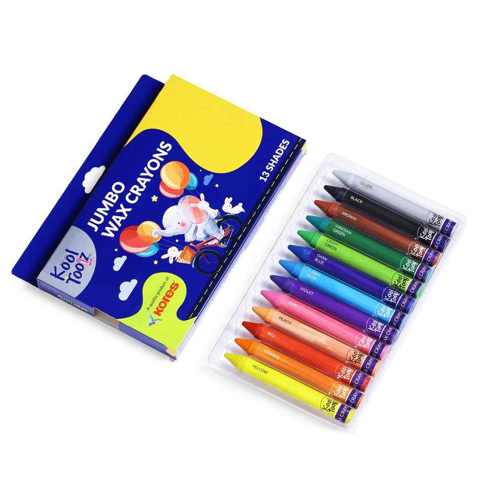 Kores 12+1 Jumbo Shades Wax Crayons | Smooth Coloring