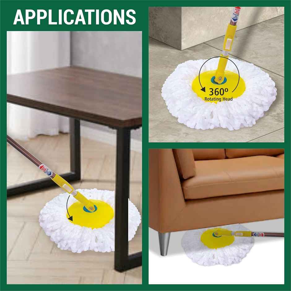 HIC Microfiber Spin Mop Set (60 cm Long Handle)