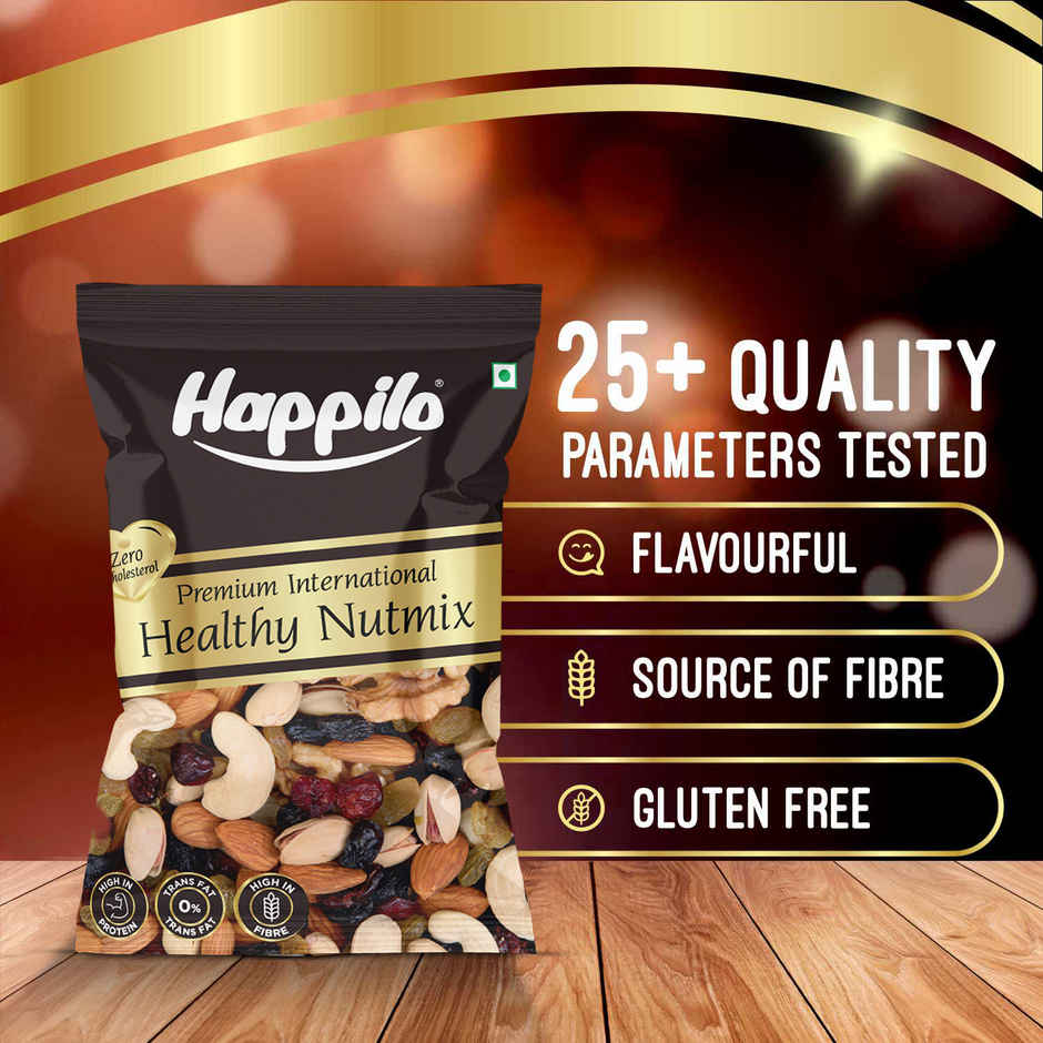 Happilo Premium Healthy Nutmix|Almonds, Cashews, Green Raisins, Pista, Walnuts, Black Raisin