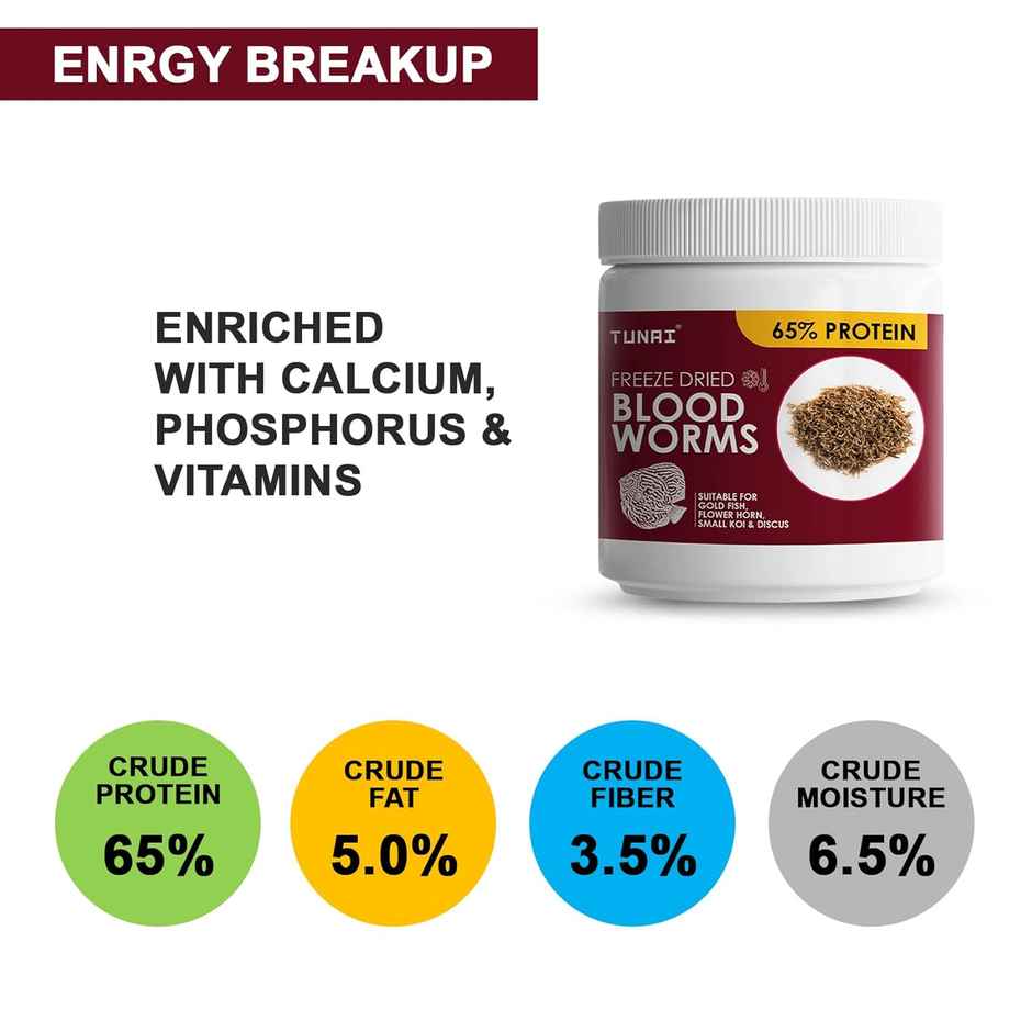 Tunai Freeze Dried Blood Worms