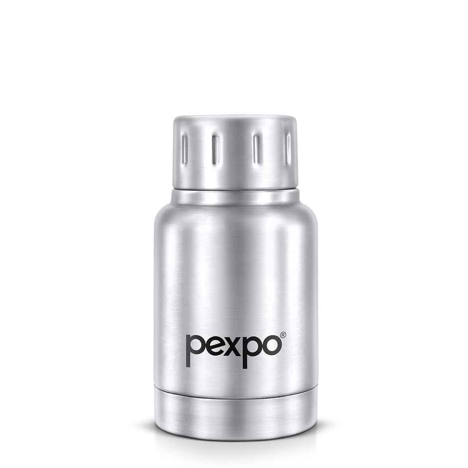 Pexpo Stainless Steel Cameo Hot & Cold Water Bottle | Silver | 160 ml