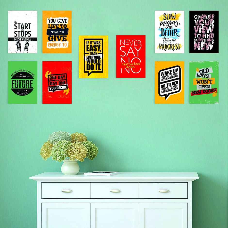 Paper Plane Design Wall Posters For Office Decor | Set of 10 | Size | 12 Inch x 18 Inch | D39
