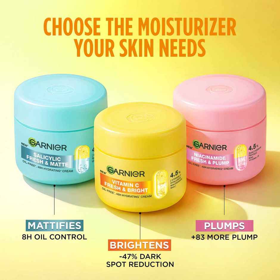 Garnier Fresh & Bright Vitamin C Sorbet Moisturizer, 4.5% Vit C + Hyaluronic Acid + Niacinamide