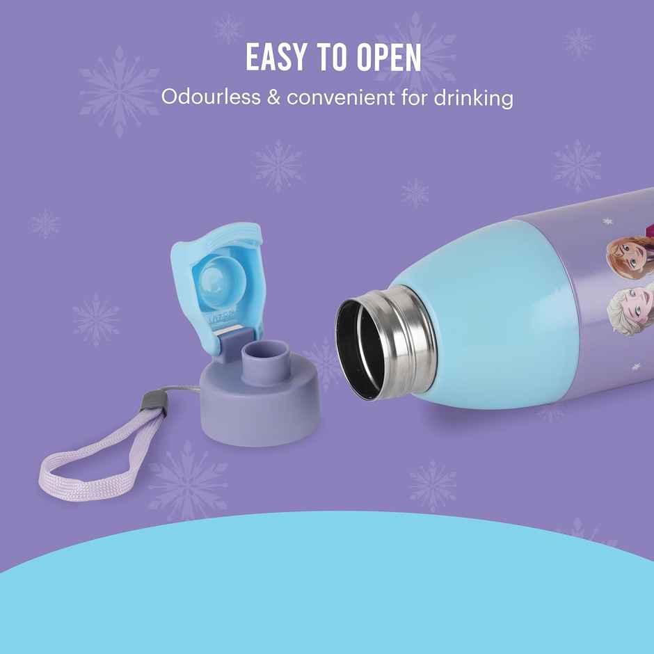 CELLO Kidzbee Uranus 600 Frozen Trio Print Water Bottle 540ml, Blue | Leakproof Flip Cap