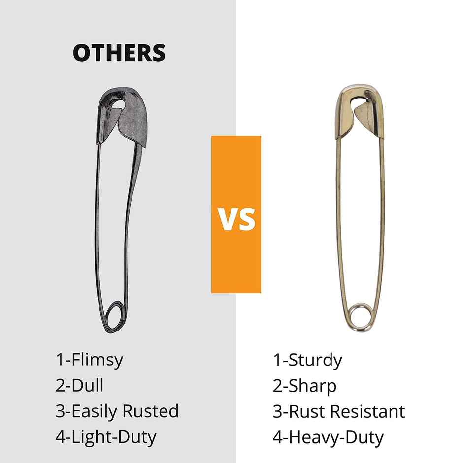 Bronson Professional Safety Pins | 4 Size | Pack Of 100