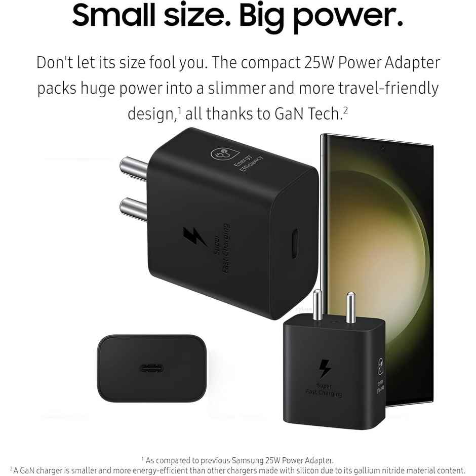 Ailkin 25W GaN Charger Adaptor for Samsung Phones | Black