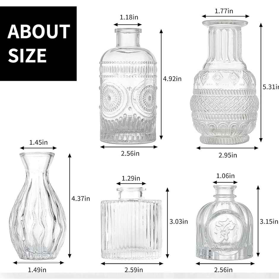 TIED RIBBONS Glass Vase Set | Transparent