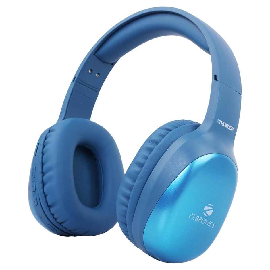Zebronics Thunder Pro BT Headphone, Gaming Mode, ENC, Call Function, Aux, 60h (Blue)