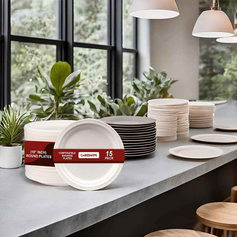 Disposable Round Plate | 10 inch | 15 pcs | Careswipe